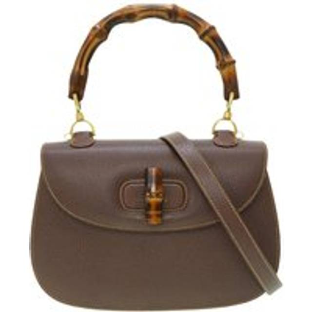 Womens Preloved Bamboo Handle Top Bag Wo - Brown Handbags - One Size