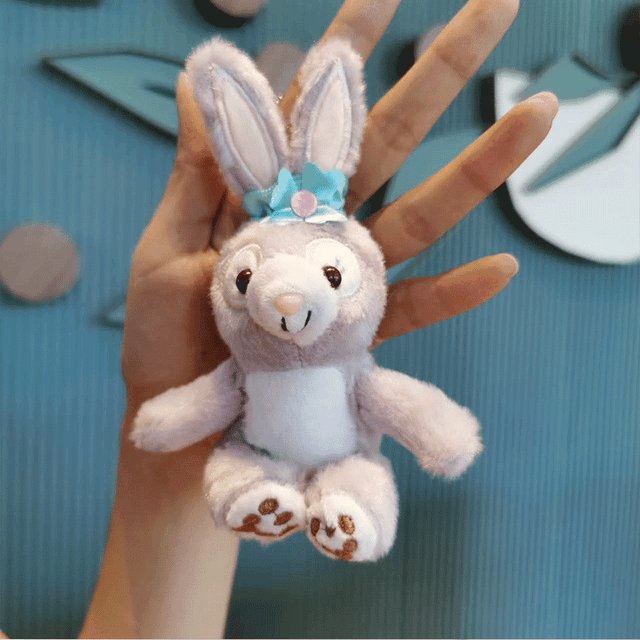 (Pearl Embroidery) Adorable Plush Bunny Keychain Cartoon Doll Backpack Charm Cake Bouquet Gift