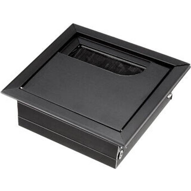 Cable hole cover, 69mm x 69mm aluminum alloy grommet for wire organizer (black)