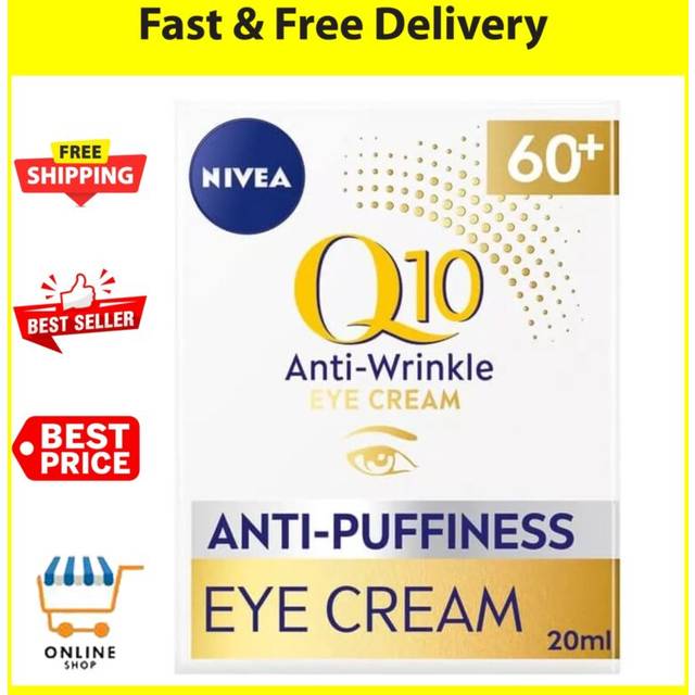 Nivea q10 60+ anti-puffiness eye cream (20ml), anti-wrinkle eye cream with