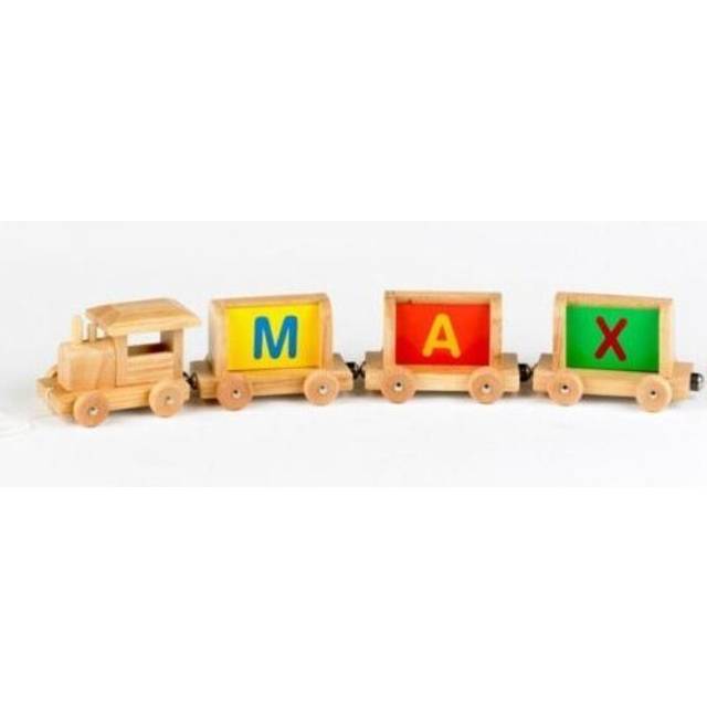 VinsaniÂ® Personalised Name Wooden Alphabet Train Letters - (Includes A Free Magnetic Carriage With Each Letter) - Letter R