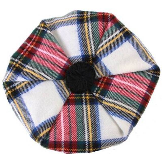 Locharron of scotland stewart dress modern tartan wool tam - red/white/blue