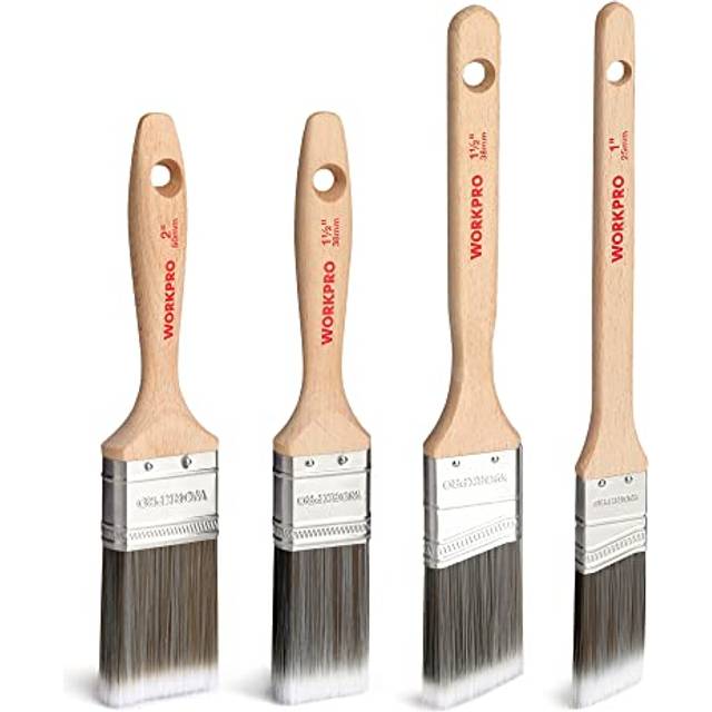 4PCS Professional Paint Brush Set, Gloss Flat Brush and Angle Brush 25mm / 38mm / 50mm Decorating Paintbrushes for Walls and Ceilings