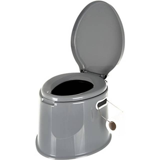 PORTABLE OUTDOOR / INDOOR GREY TOILET - POTTY LOO MANUAL, IDEAL FOR CAMPING CARAVAN PICNIC FISHING FESTIVALS