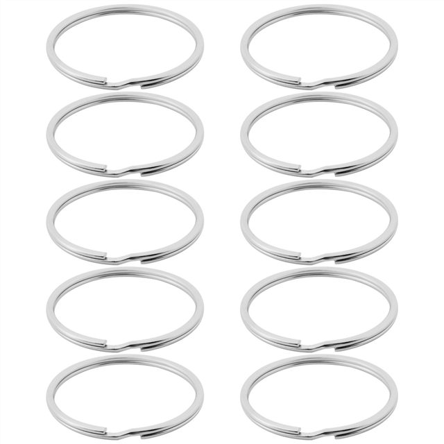 10X Quality 50Mm Keyring Split Ring Set Heavy Duty Large Nickel Key Loop Sprung Hoop