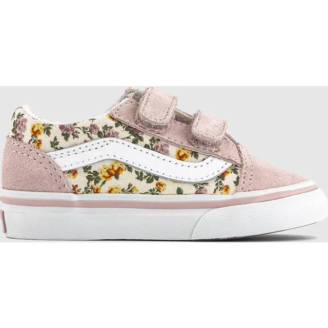 Vans Toddler Girls Old Skool Floral Print V Trainers - Pink, Pink, Size 9 Younger