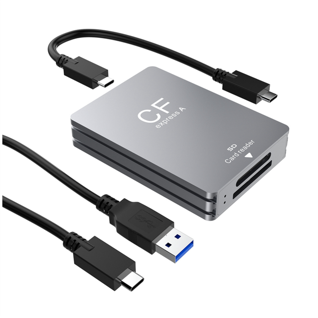2 in 1 CFexpress Type A SD Card Reader USB 3.2 10Gbps Memory CFExpress Adapter Dual-Slot for SLR