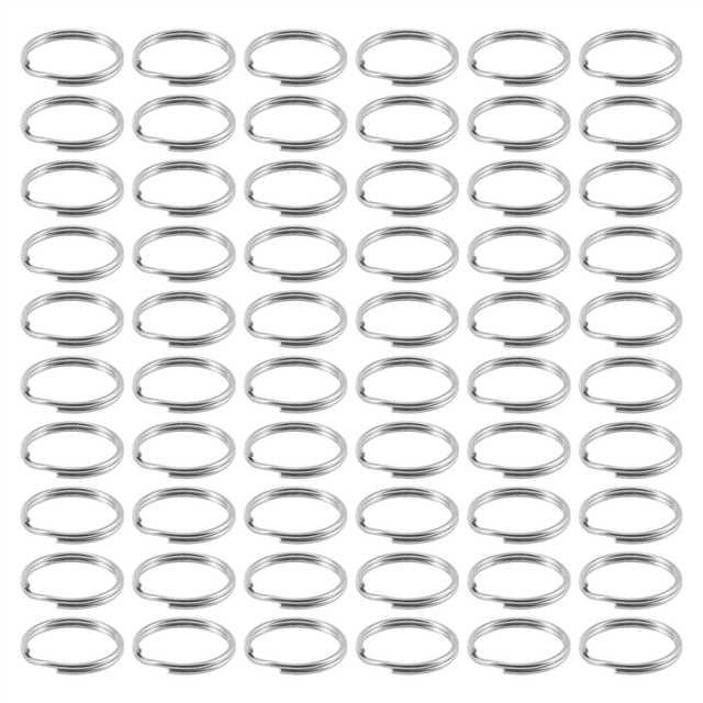 60 Pcs 20mm Outside Dia Universal Split Key Rings Keychain Holders