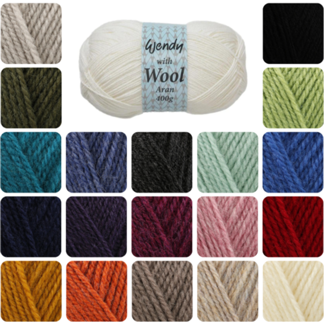 Wendy with wool aran 400g yarn knitting crochet craft premium acrylic & wool