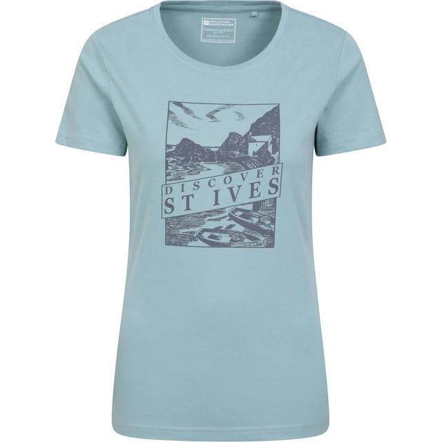 Mountain Warehouse Womens Discover St Ives Printed T-Shirt - Blue - 16