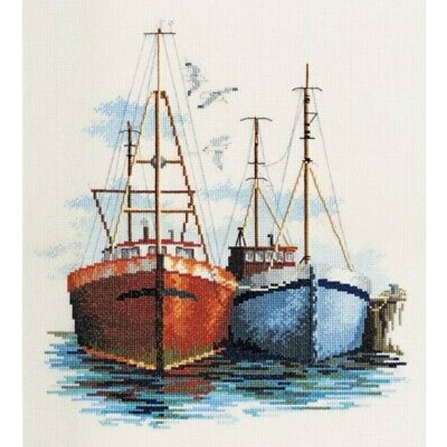 Coastal britain - fish quay cross stitch kit by derwentwater designs