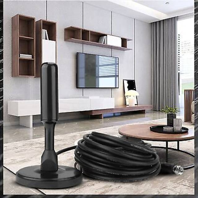 Digital TV Antenna 16.4ft 4K 1080P Thin Light Indoor HDTV Antenna with Magnetic Base for Home and