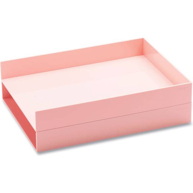 Poppin 2 Letter Trays Blush
