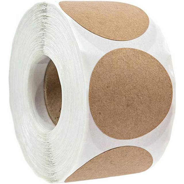 500Pcs Kraft Paper Labels Round Self Adhesive Stickers Baking Bag Labels