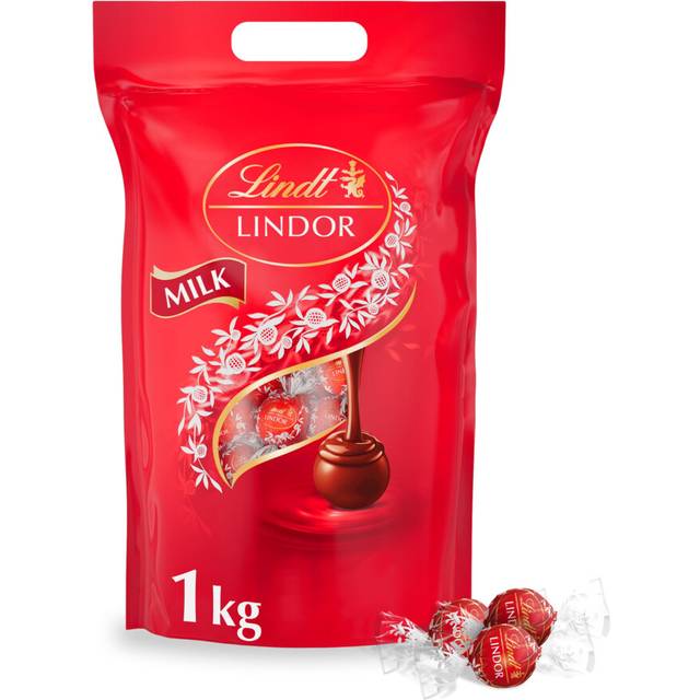 Lindt Lindor Milk Chocolate Truffles Bag - Approx 80 balls, 1kg - Chocolate Truffles with a Smooth Melting Filling - Gift Present or Sharing Box - Eas