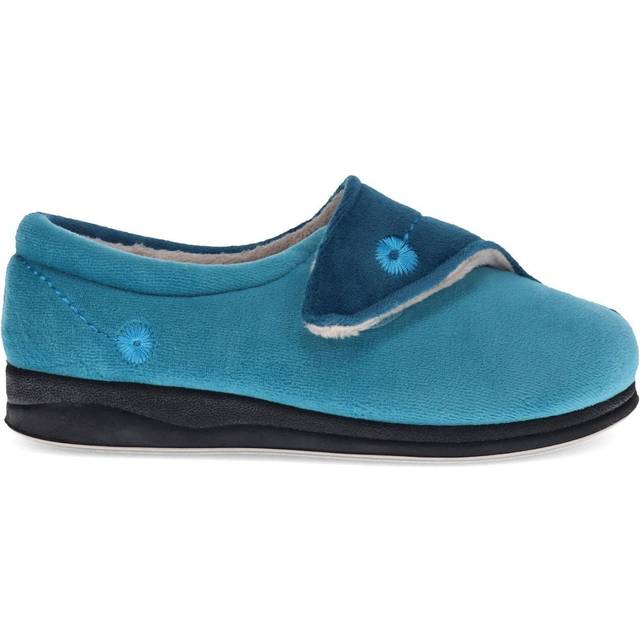 Wide Fit Antibacterial Slippers - Blue - 7