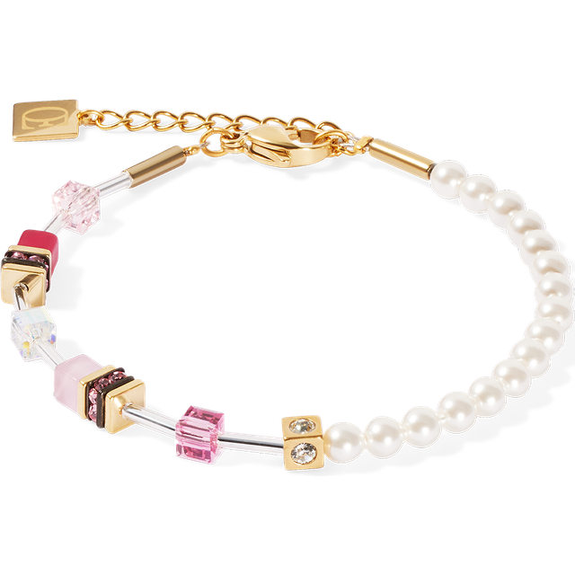 COEUR DE LION GeoCUBE® Mini Fusion Pearls Armband gold-rosa