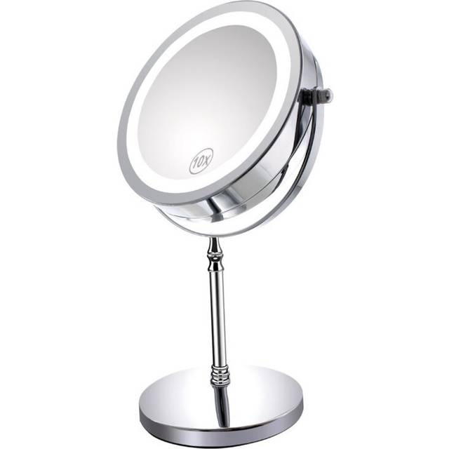 Makeup mirror for women LED 7-inch double-sided magnifying mirror 10 times 1 piece