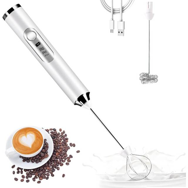 USB Milk Frother - Rechargeable with 2 Heads