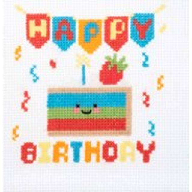Trimits Happy Birthday Mini Counted Cross Stitch Kit - Multicoloured