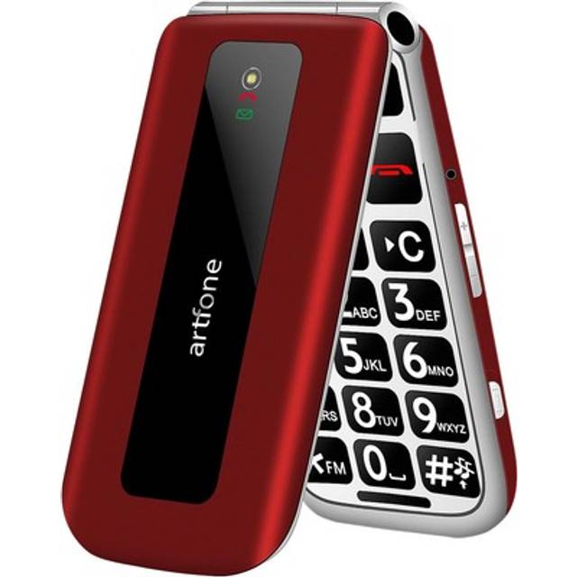 Artfone f20 red senior mobile phones， one-touch voice chime | sim free unlock