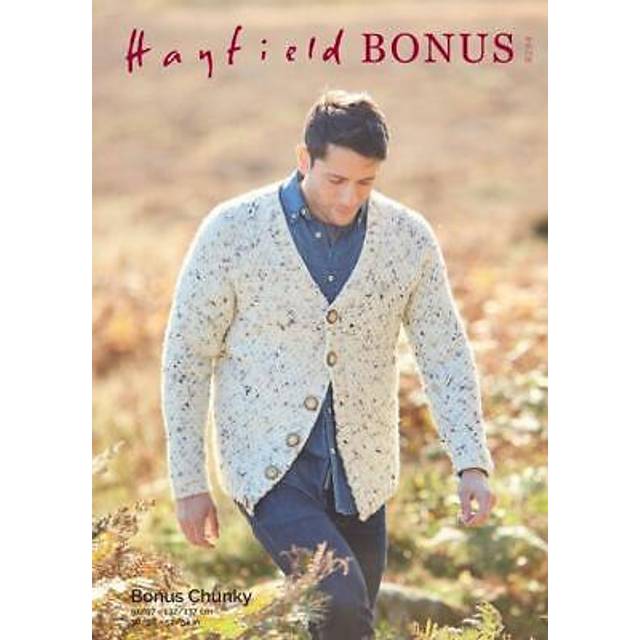 Sirdar knitting pattern - hayfield bonus chunky, mans cardigan 8294