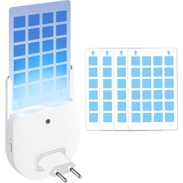 Flying Insect Trap Indoor Plug-in Bug Catcher Zapper Light with 4pcs Sticky Pads Purple Night Light EU Plug 1pc white
