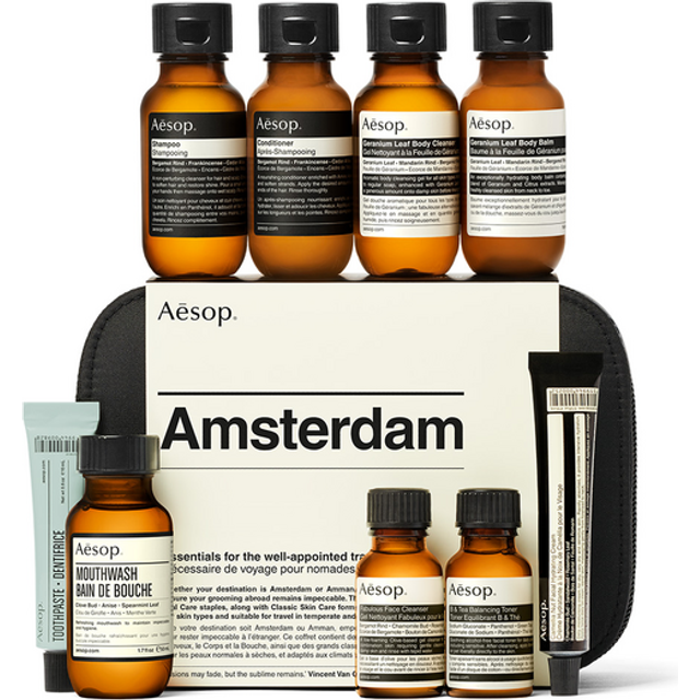 Aesop Amsterdam Skin Care Kit - Nine Travel-Sized Essentials Best Suited to Temperate and Cooler Climates, Travel Kit