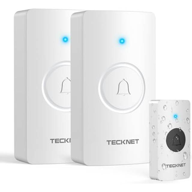 Wireless Doorbell, Door Bells Wireless IP65 Waterproof Battery Operated Cordless Door Chime Kit up to 1300ft Long Range with 60 Melodies & 5-Level