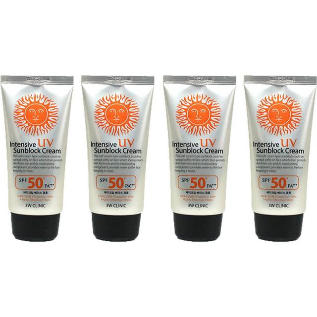 3W Clinic Intensive UV Sunscreen Sunblock Cream 4 Pack SPF50  PA 70ml 23oz