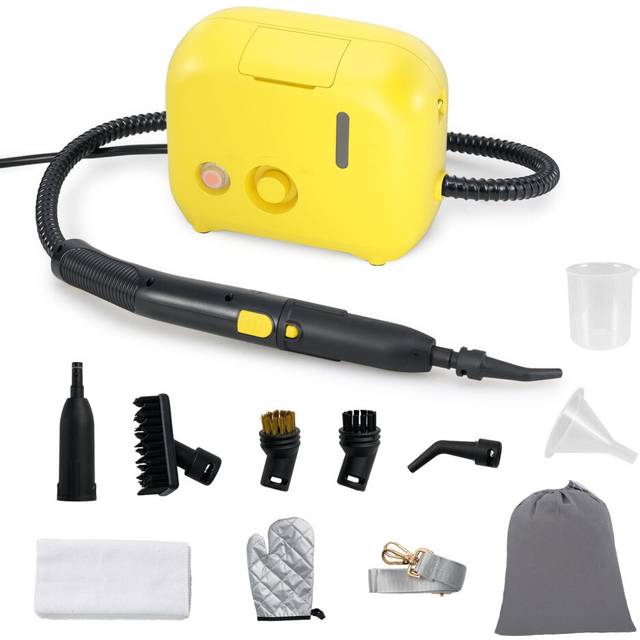 1600W Portable Steam Cleaner Household Steamer w/1L Water Tank-Yellow