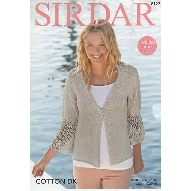 Sirdar cotton dk knitting pattern - 8122 ladies cardigan