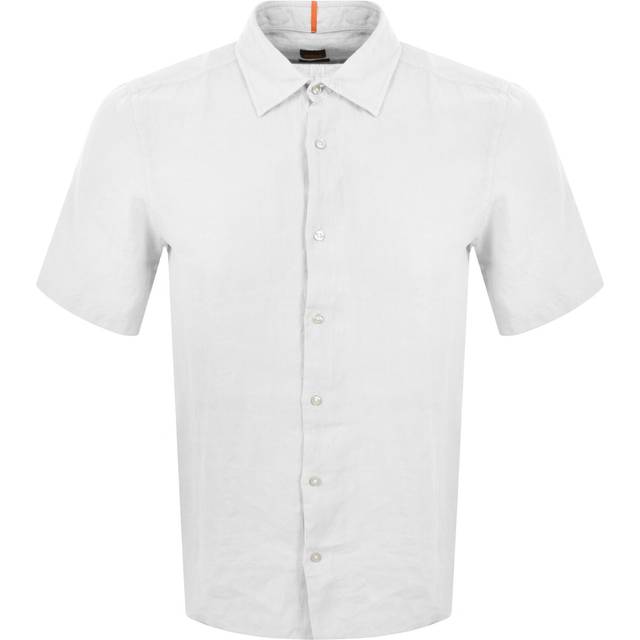 Men's BOSS Orange Rash 2 Mens Short Sleeve Shirt - White - Size: M