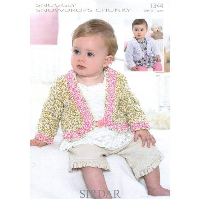 Sirdar snuggly snowdrops chunky knitting pattern - 1344 boleros