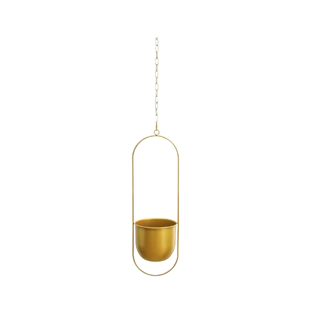 Hanging Planter Pot Minimalist Plant for Indoor Outdoor Gold-A