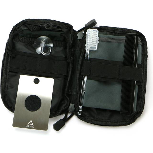 Compact Wash Kit â Travel Set of Stainless Steel Mirror, Microfibre Towel, Comb and Toothbrush in a Tough Nylon Zip-up Pouch. UK-Made.
