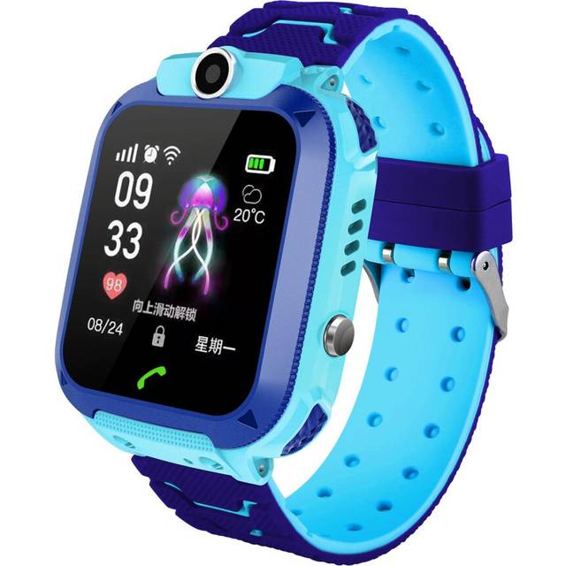(Blue) 1.44' HD Voice GSM LBS Location One-key SOS Super Long Standby Alarm Weather Kids Watch Smart Watch