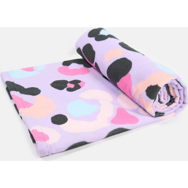 OHS Pastel Leopard Print Beach Towel - Lilac - Purple