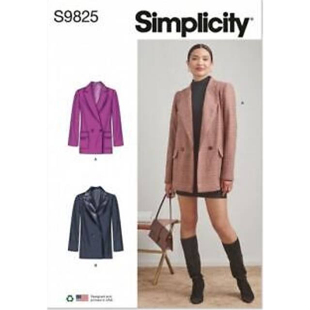 Simplicity Misses' Double Breasted Jacket Sewing Pattern, S9825