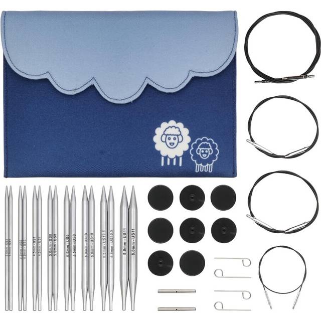 KnitPro Interchangeable Circular Knitting Needle Tips Deluxe Set - Nova Metal (3.50-8.00mm)