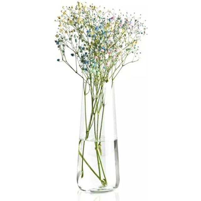 Krosno Hög blomvas i glas | Ren samling | 240 mm hög | glasvaser för blommor | perfekt för heminredning, kontor och köksdekor | handtvätt