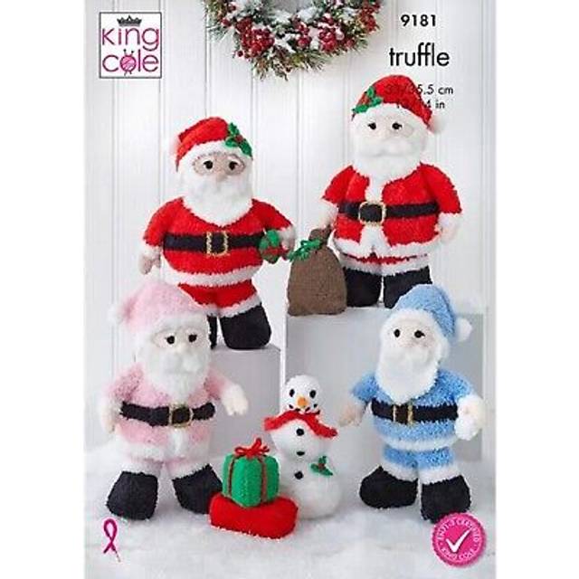 King Cole 9181 Truffle Knitting Pattern for Santa's in 2 Sizes