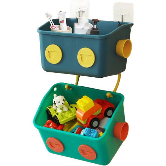 (Green Blue, One size) Best Seller-bath Toy Storage Organizer Basket 2 Pack Wall Mounted Hanging Shower Caddy