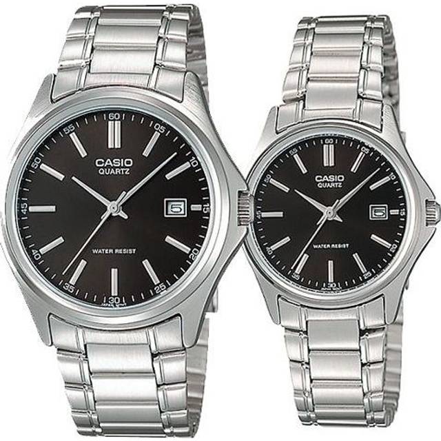 CASIO ENTICER&VINTAGE Series Simplistic Casual Fashion Stainless Steel Couple Black Analog - BLACK - Free