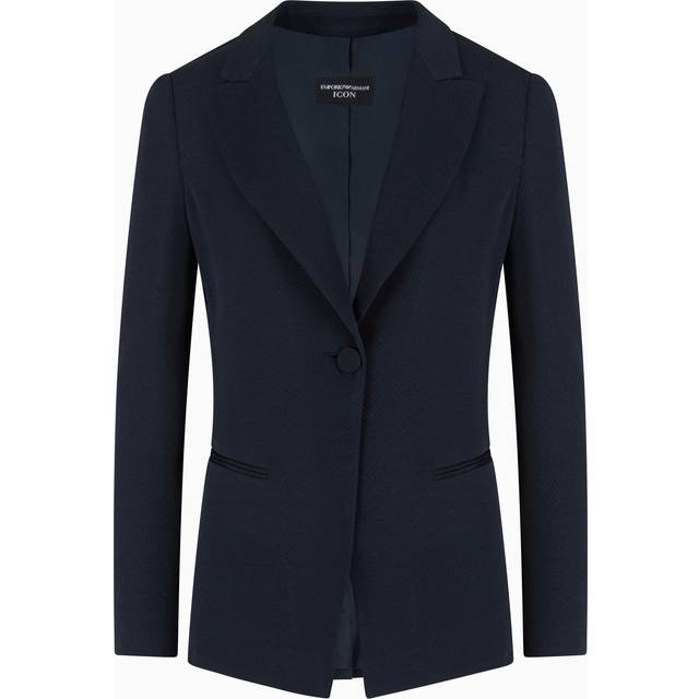 Emporio Armani Women's Elegant Single-Breasted Blazer Jacket in Blue | Size 44 | EW000979 (44)