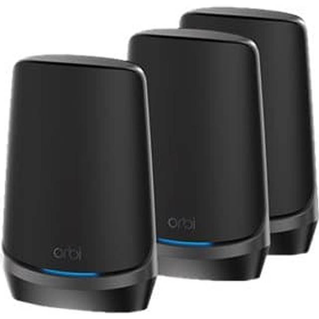 NETGEAR Orbi RBKE963B - Wifi-system - (router, 2 förstärkare) - upp till 6500 kvadratfot - mesh 10GbE, 2.5GbE - Wi-Fi 6E - flera band