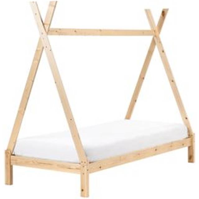Kids Bed Teepee Shaped eu Single Frame Frame with Slats Pine Wood Light Wood Devay