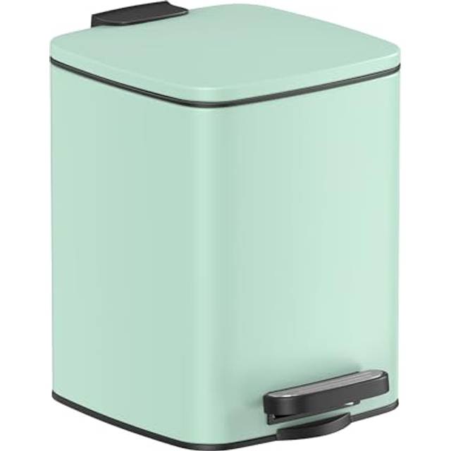 Small Steel Pedal Bathroom Bin, mint green / 23.9 x 19.3 x 25.5 cm