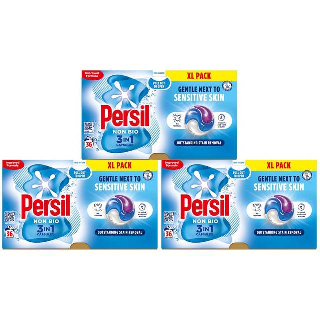 Persil Non Bio 3 in 1 Washing Capsules XL 36 Washes 3 Pack - n/a