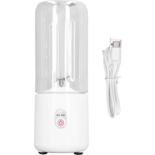 Portable Blender 6 Blades USB Rechargeable Multifunction Mini Fruit Mixer Juicer Cup for Home L white